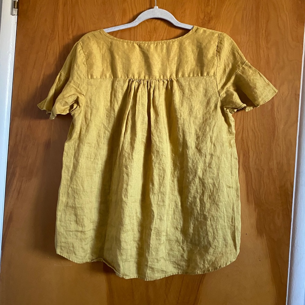 Yellow Ruffle Sleeve Top - Picture 2 of 2